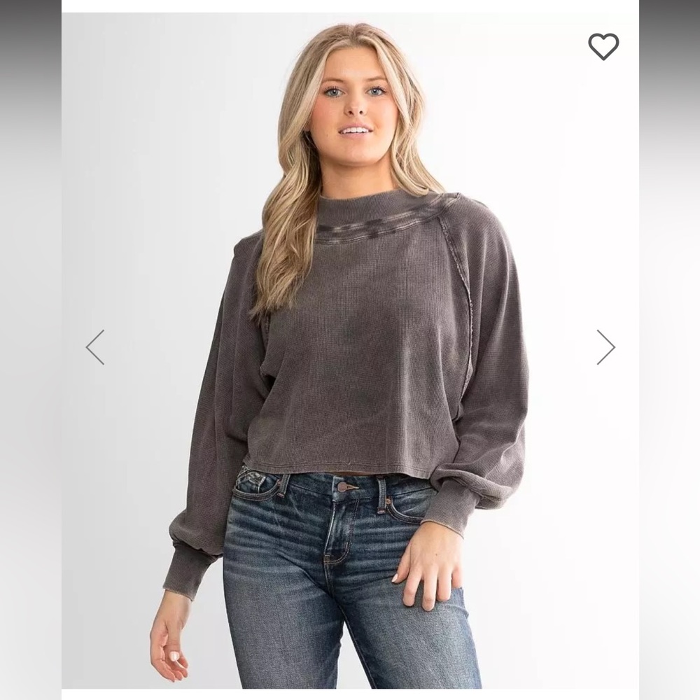 🔥 NWT Free People Fun Times turtle thermal pullover. Sz Extra Small